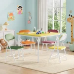 5 Piece Kids Folding Table Chair Set for Daycare 6 | PricZone