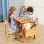 Solid Wood Table and 2 Chair Set with Storage 2 | PricZone