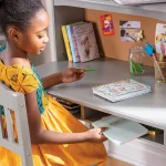 Kids Media Desk and Chair Set with Hutch   Gray 3 | PricZone