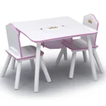 Kids Princess Crown Table Chair Set Storage Wood 3 | PricZone