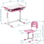 Adjustable Kids Study Desk and Chair Set for Art 6 | PricZone