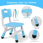 Kids Table 4 Chairs Set Height Adjustable Ages 2 10 4 | PricZone