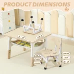 Toddler Table Set with 2 Chairs Adjustable Height 2 | PricZone