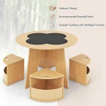 Toddler Table Chair Set 4 Storage Stools Flower 5 | PricZone