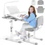 Kids Study Desk Chair Set LED Lamp Adjustable