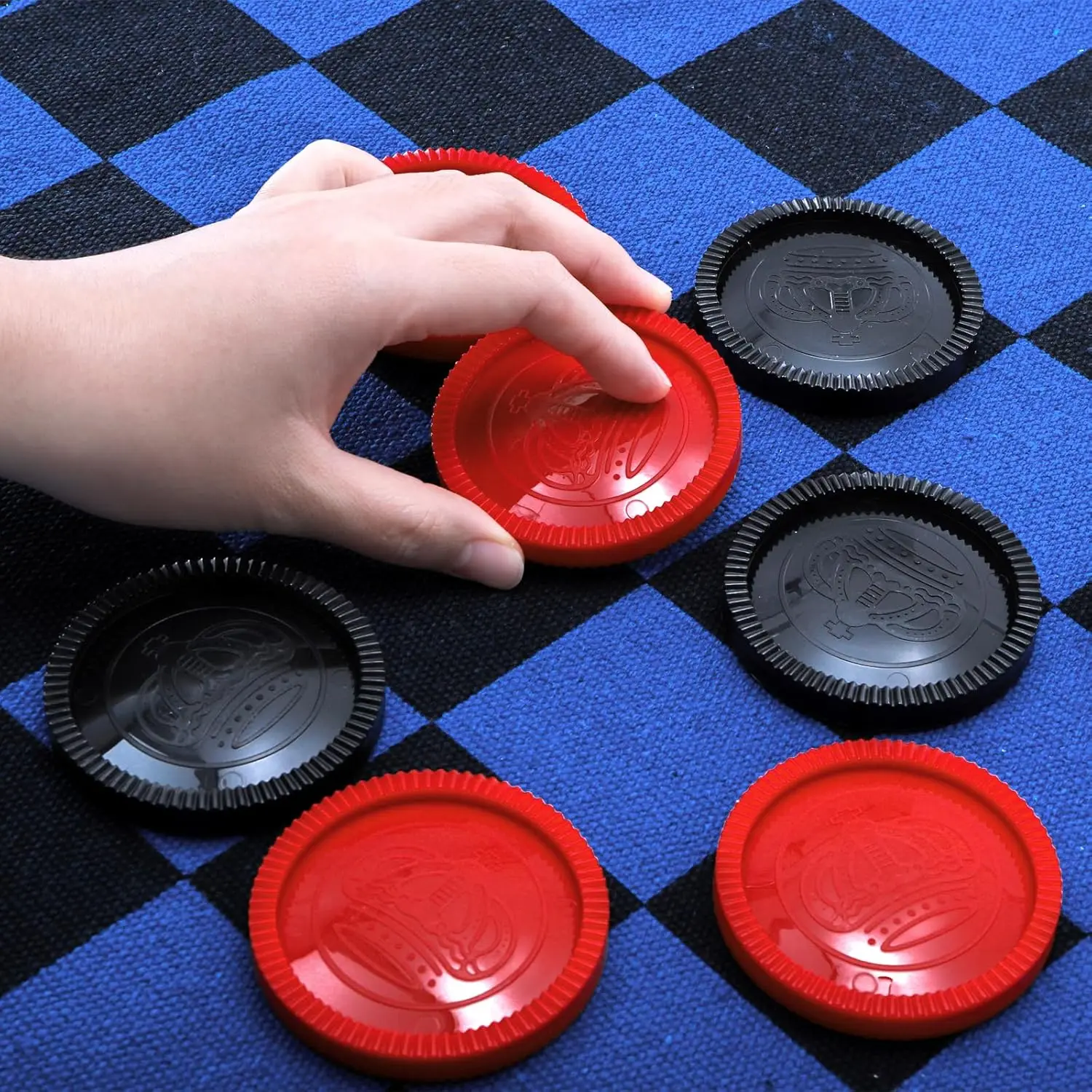 Vintage 3in1 Giant Checkers Mat Game Set 3 | PricZone Vintage 3 in 1 Giant Checkers Mat Game Set 3 | PricZone