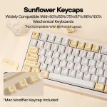 EPOMAKER Sunflower PBT Keycaps 133 Set 6