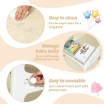 Toddler Table Set with 2 Chairs Adjustable Height 6 | PricZone