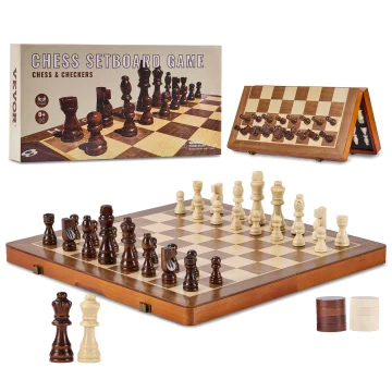 SucceBuy 15 inch Wooden 2 in 1 Chess Set 1 | PricZone