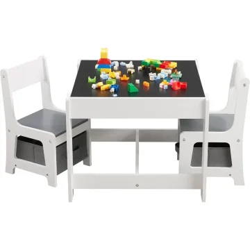 Kids 3-in-1 Wood Activity Table with Storage 2
