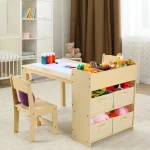 Kids Art Table 2 Chairs Craft Drawing Desk 3 | PricZone