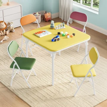 5-Piece Kids Folding Table Chair Set for Daycare 1