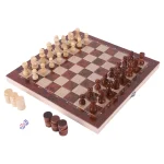3 in 1 Wooden Chess Checkers Backgammon Set 3 | PricZone