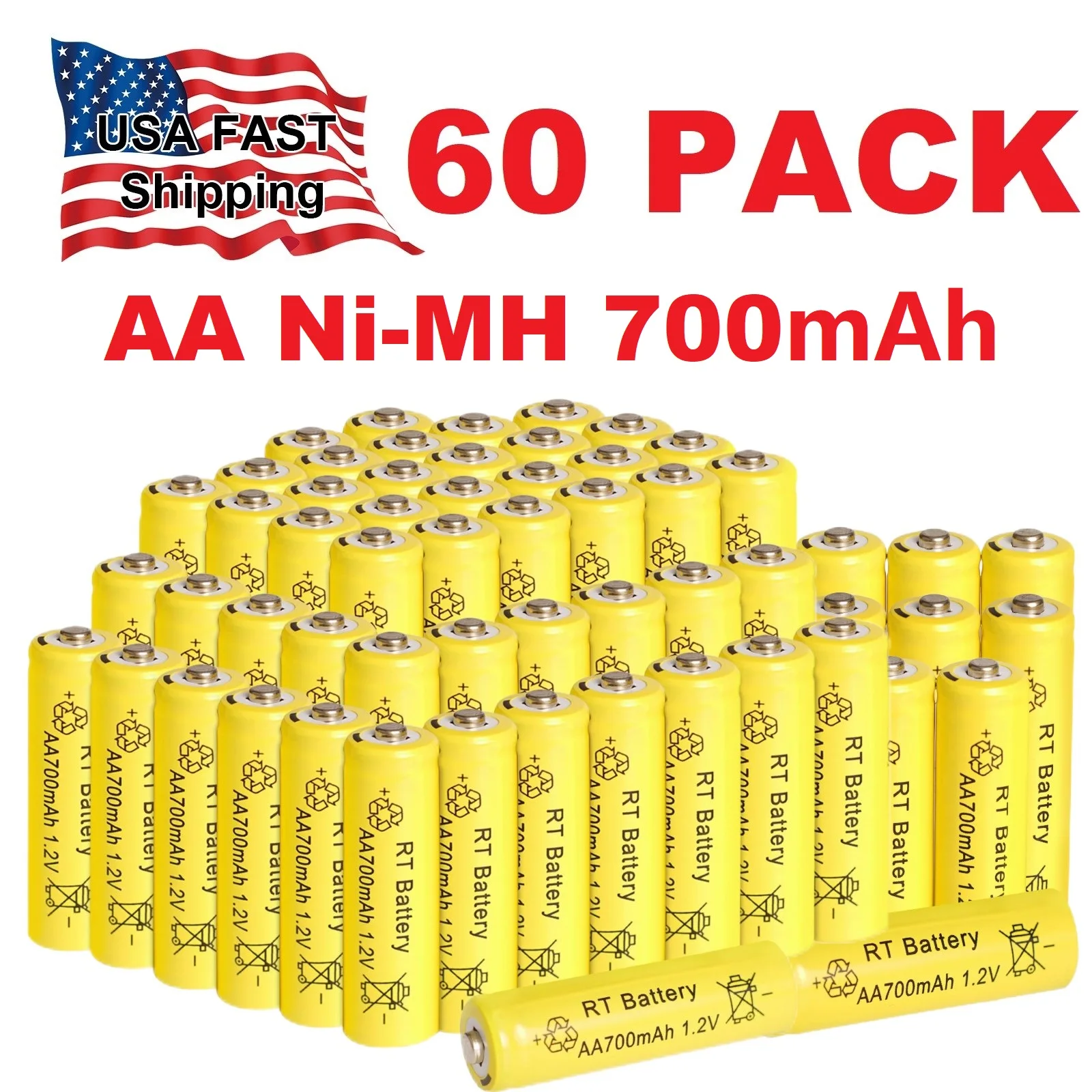 AA Ni-MH 8000mAh Rechargeable Batteries 10-60PCS 1 AA Ni-MH 8000mAh Rechargeable Batteries 10-60PCS 1