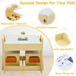 Kids 3 in 1 Activity Table Set with Storage 4 | PricZone