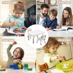 Adjustable Kids Table with 2 Chairs Graffiti Top 6 | PricZone