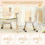 Toddler Table Set with 2 Chairs Adjustable Height 4 | PricZone