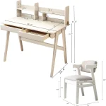 Kids Desk Chair Set Rubberwood Learning Table 6 | PricZone