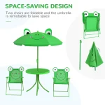 Folding Kids Table Chair Set Garden Green 4 | PricZone