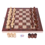 3 in 1 Wooden Chess Checkers Backgammon Set 5 | PricZone