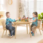 Windsor Kids Table and 2 Chair Set Rubberwood 3 | PricZone