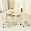 Toddler Table Set with 2 Chairs, Adjustable Height