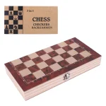 3 in 1 Wooden Chess Checkers Backgammon Set 6 | PricZone