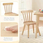 Windsor Kids Table and 2 Chair Set Rubberwood 6 | PricZone