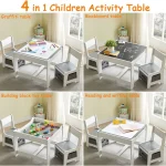 Kids 3 in 1 Wood Activity Table with Storage 3 | PricZone