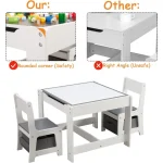 Kids 3 in 1 Wood Activity Table with Storage 6 | PricZone